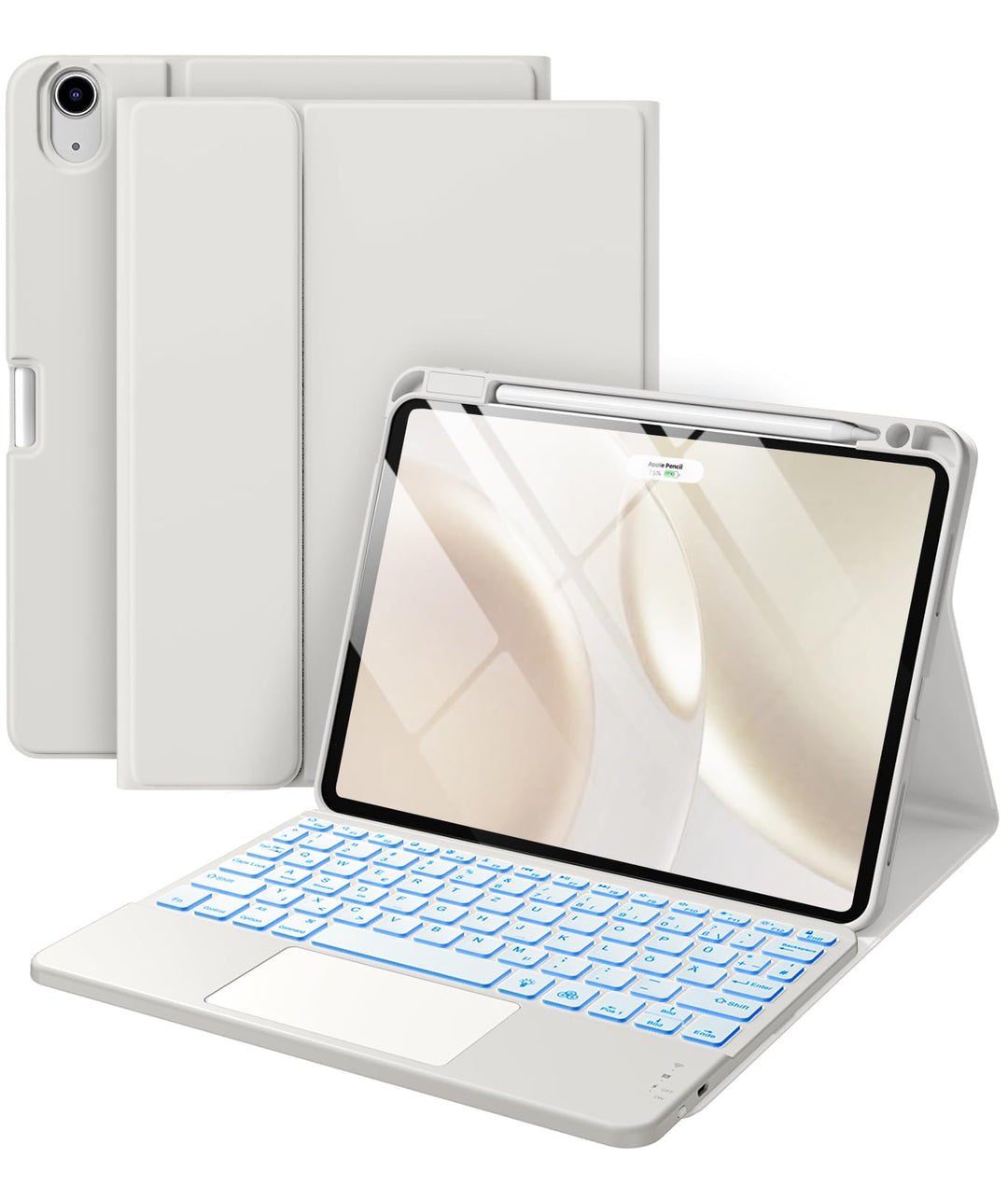 Vobafe Hülle mit Tastatur für iPad Air 11 Zoll (2025 M3/2024 M2), iPad Air 5 4 2022/2020 10,9 Zoll,