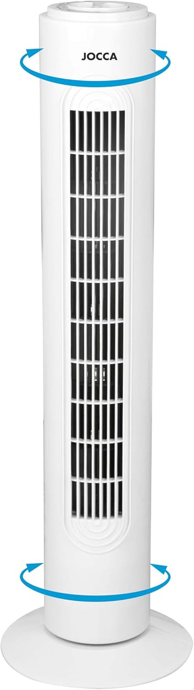 Jocca - Turmventilator 73 cm hoch / 3 Geschwindigkeiten/Oszillationssystem mit kreisförmiger Basis /