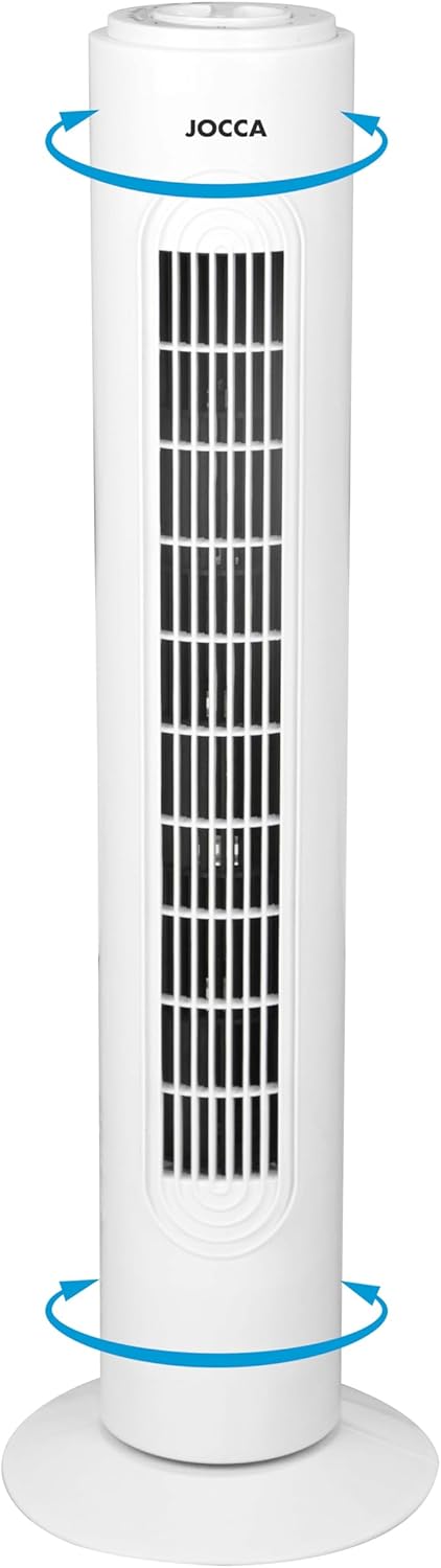 Jocca - Turmventilator 73 cm hoch / 3 Geschwindigkeiten/Oszillationssystem mit kreisförmiger Basis /