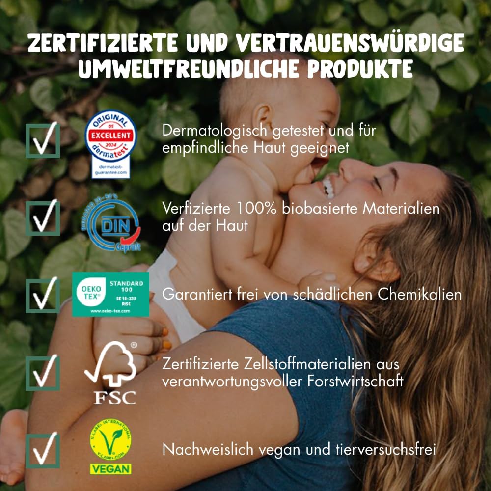 Eco by Naty Baby Öko Windeln - umweltfreundliche Premium-Bio Windeln aus pflanzenbasierten Materiali