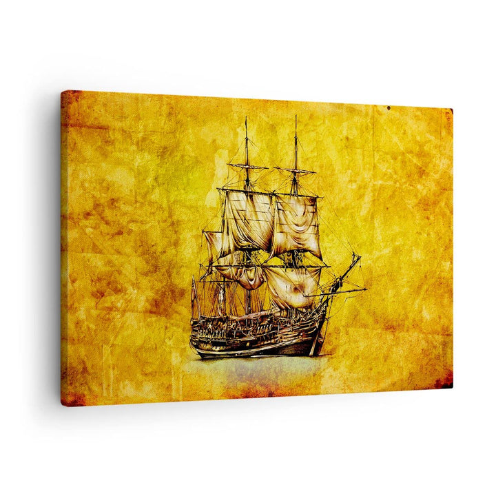 Bilder auf Leinwand Piratenschiff Ozean Schatz Leinwandbild 70x50cm Wandbilder Dekoration Wohnzimmer