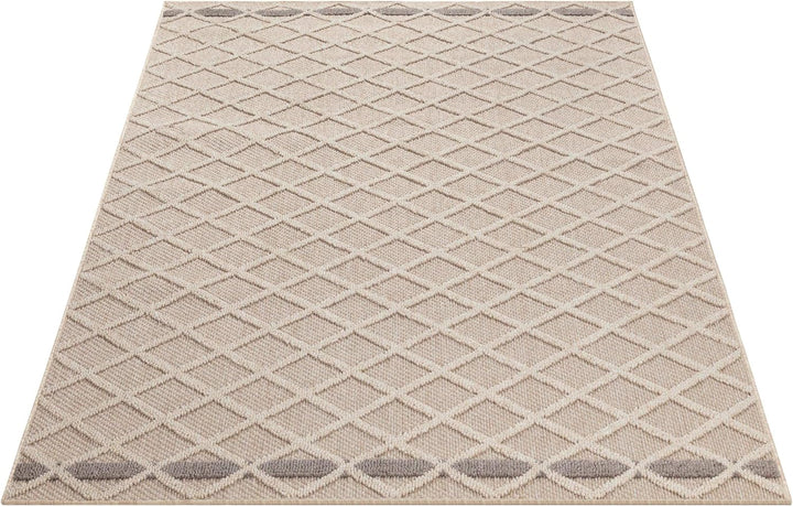 HomebyHome In&amp; Outdoor Teppich Wetterfest, Grau 80x150 cm Teppich Küche, Waschbarer Küchenläufer Fla