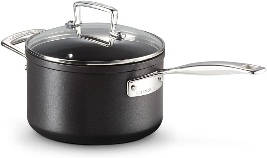 LE CREUSET Aluminium-Antihaft Profitopf, Ø 18 cm, Für alle Herdarten inkl. Induktion geeignet, Anthr