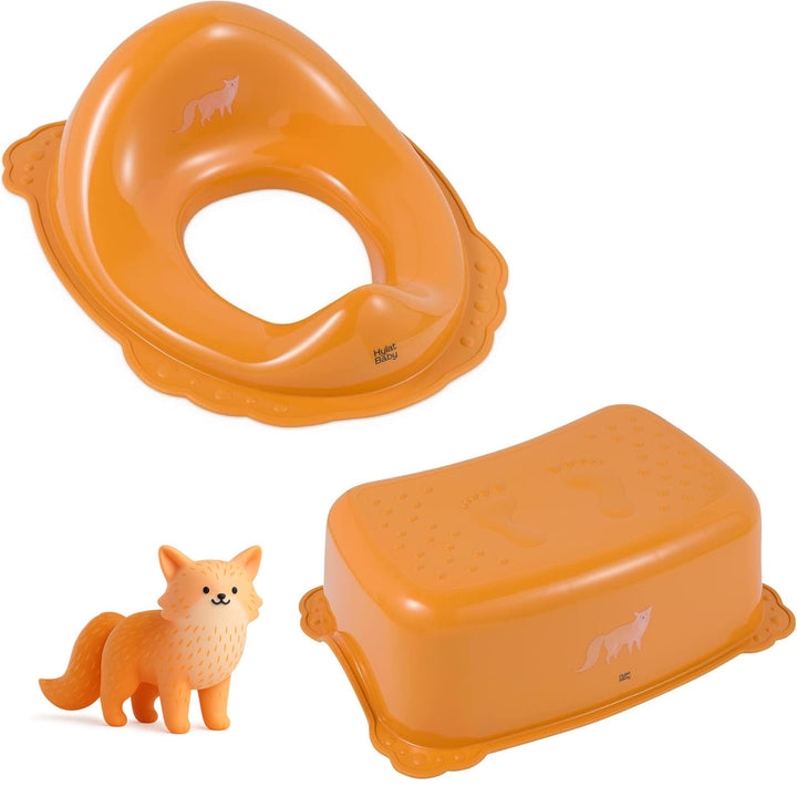 Hylat Baby Kinderhocker & Kindertoilettensitz Set - Rutschfester Tritthocker + Toilettenaufsatz für