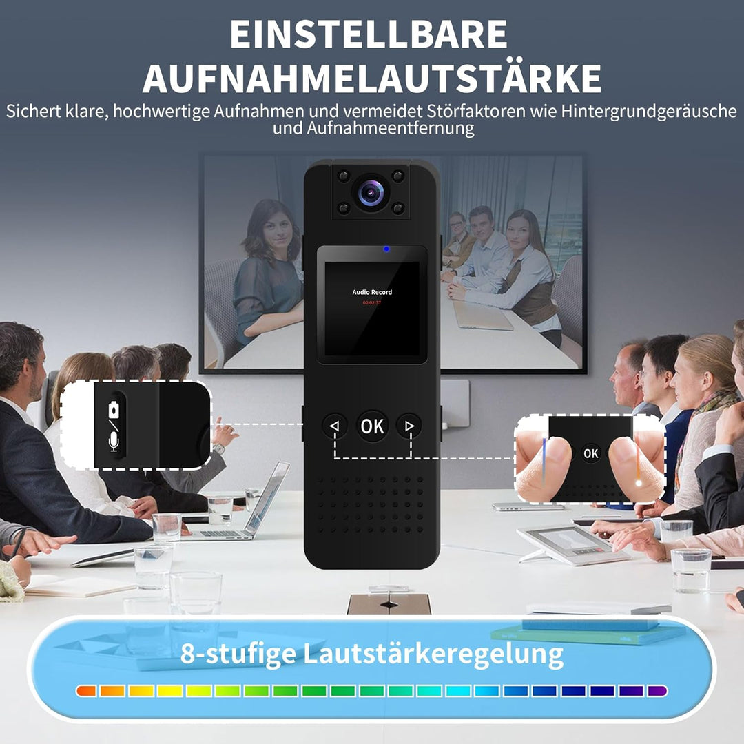 4K Bodycam Körperkamera Mini, Body Cam mit APP, Mini Body Camera Bewegungserkennung Tragbare Überwac