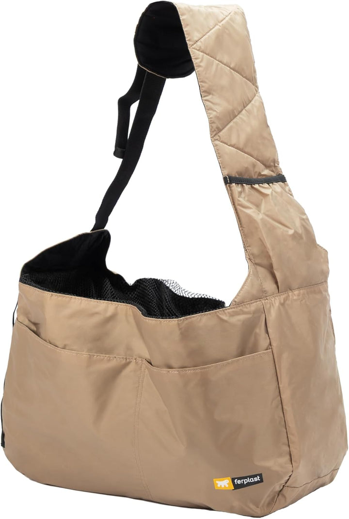 Ferplast Hundetasche Safari, Tansportbox Katze, Hundebox, Verstellbarer Schultergurt, Sicherheitsgur