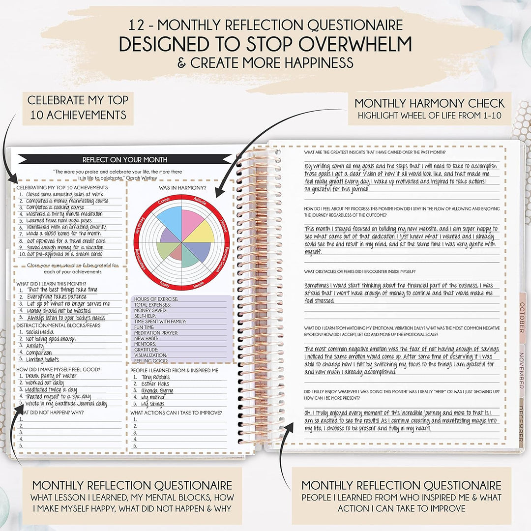 Manifestation Planner 2025 - Deluxe Weekly & Monthly Life Planner to Achieve Your Goals. A 12 Month