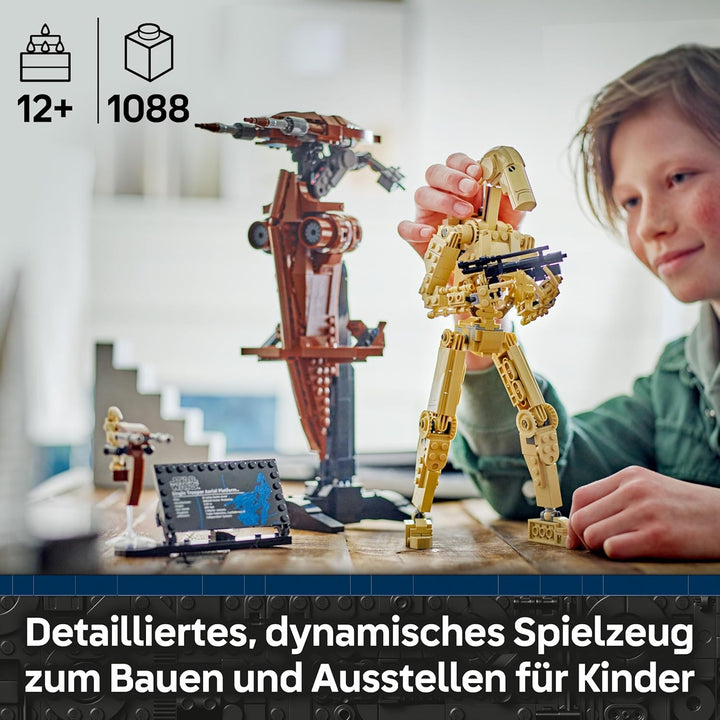 LEGO Star Wars 75428 Kampfdroide mit STAP Bauspielzeug - Spiel- und Ausstellungsfigur mit Speeder -
