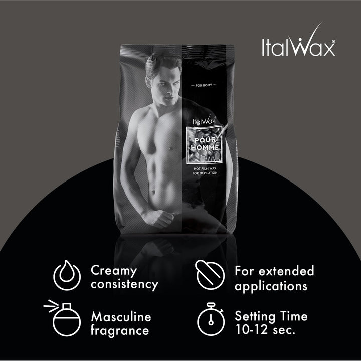 Italwax Pour Homme - 1kg - Waxing perlen für Haarentfernung - Natürliche Formulierung für alle Hautt
