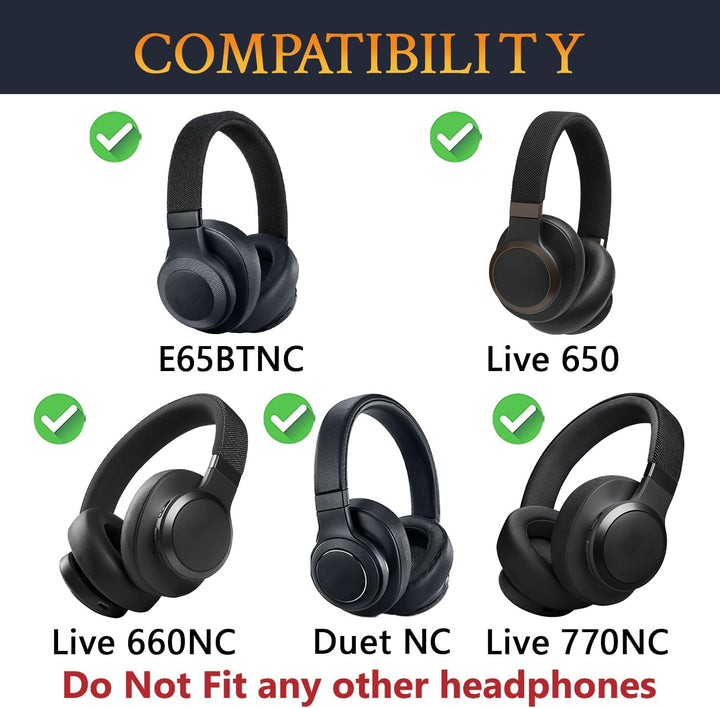 SOULWIT Kühlgel Ersatzpolster Ersatz Ohrpolster für JBL E65BTNC/Live 650BTNC/Live 770NC/Live 660NC/D