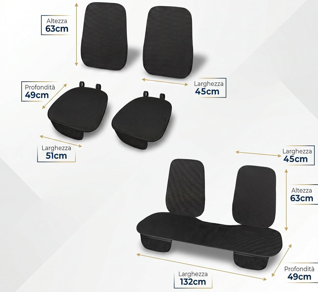 Auto Accessori Lupex Sitzbezug Set 3-teilig Universal Auto | Sitzschutz 2 Vordersitze und 1 Rücksitz