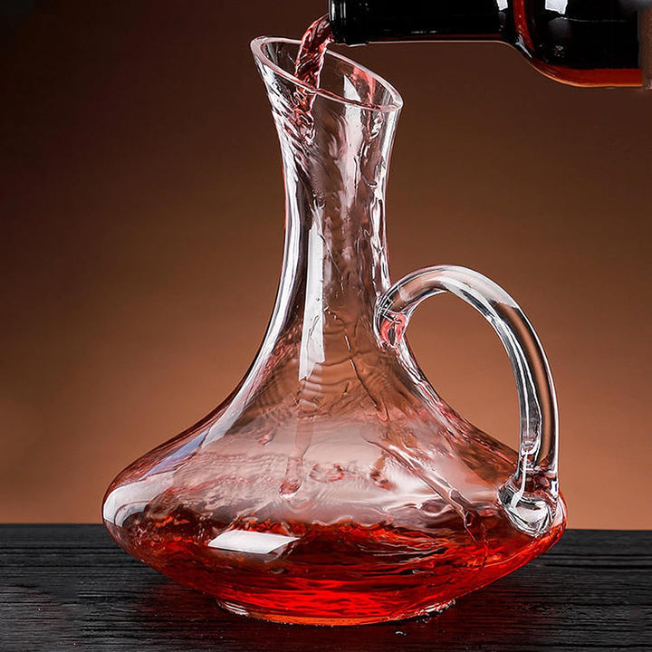 Red Wine Decanter, Glass Carafe Aerator, 100% Lead-Free Crystal Wine Carafe, Unique Wine Aerator Pre