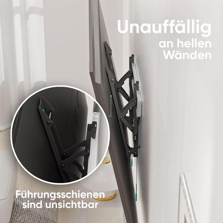 ONKRON TV Wandhalterung neigbar für 32-70 Zoll Fernseher bis zu 60 kg, Ultra Slim TV Halterung flach