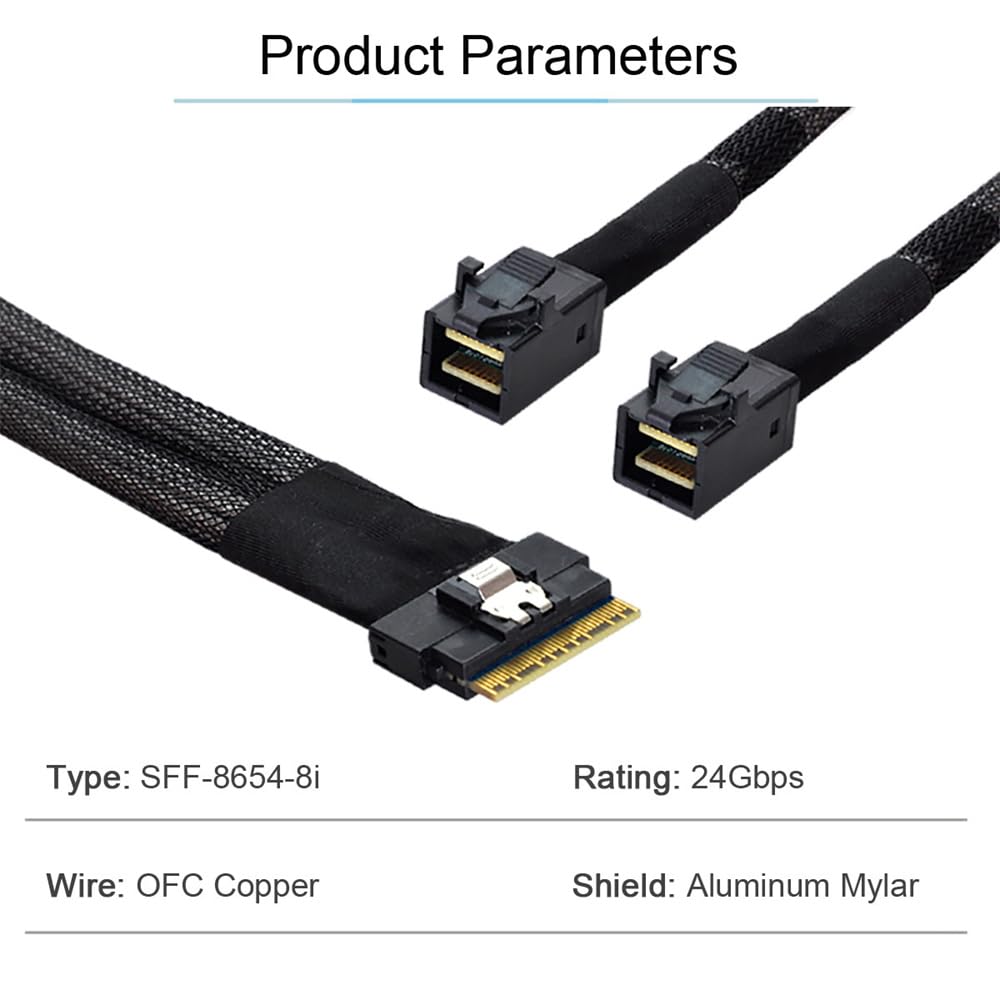 xiwai PCI-E Ultraport Slimline SAS Slim 4.0 SFF-8654 8i 74pin auf Dual SFF-8643 4i Mini SAS HD Kabel