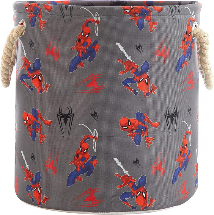 Idea Nuova Marvel Spiderman Aufbewahrungskorb-Set mit Seil-Tragegriffen, 3-teilig, verschiedene Grös