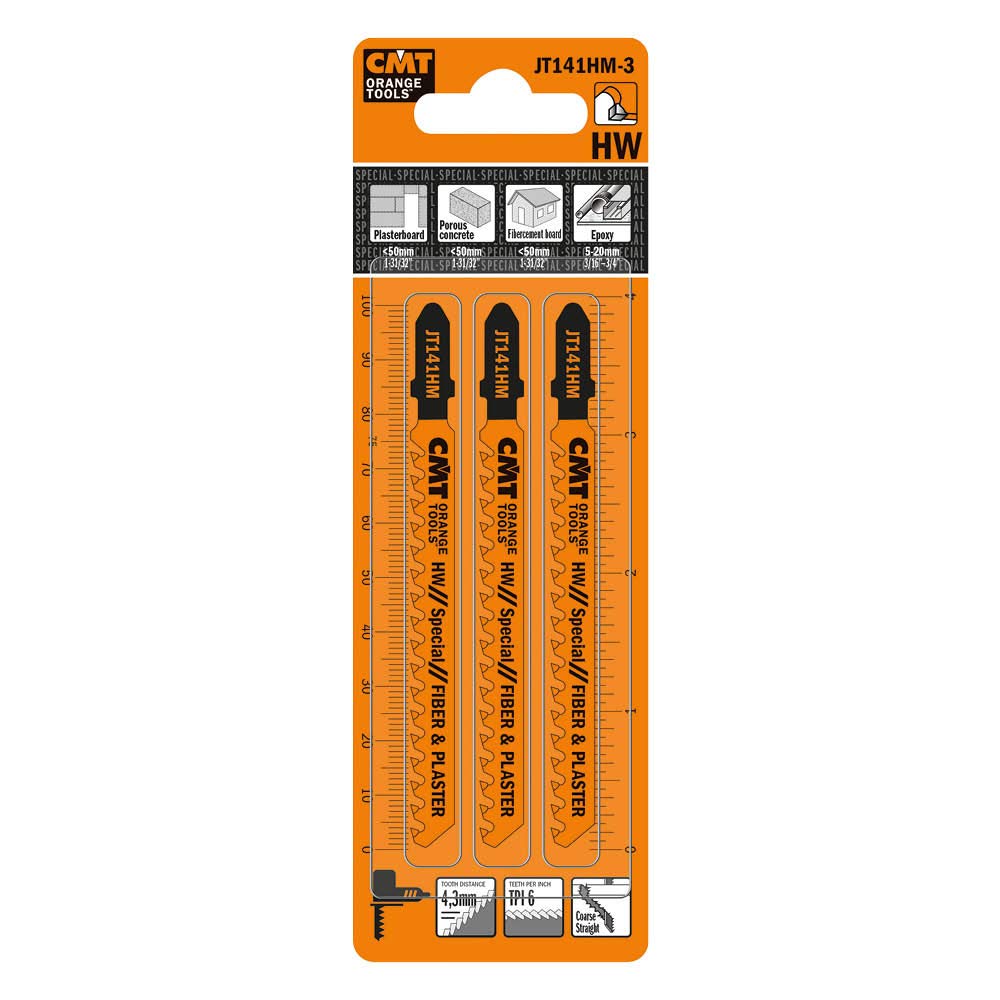 CMT ORANGE TOOLS JT141HM-3-3 BIM-STICHSÄGEBLÄTTER HM 100X5-20X6TPI