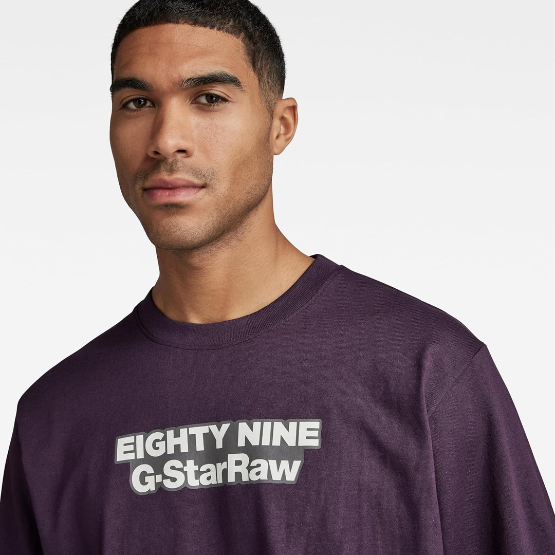 G-STAR RAW Herren Eighty Nine Graphic Loose T-Shirt L Purpur (Lt Maze D23886-c336-8880), L Purpur (L