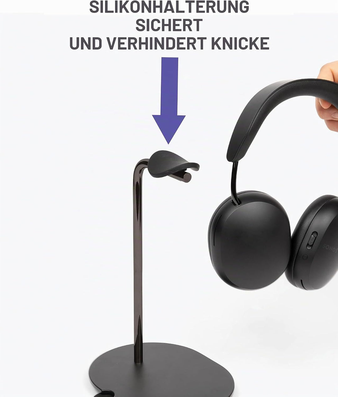 Sanus Kopfhörerständer für Sonos Ace Kopfhörer, Schwarz, Schwarz