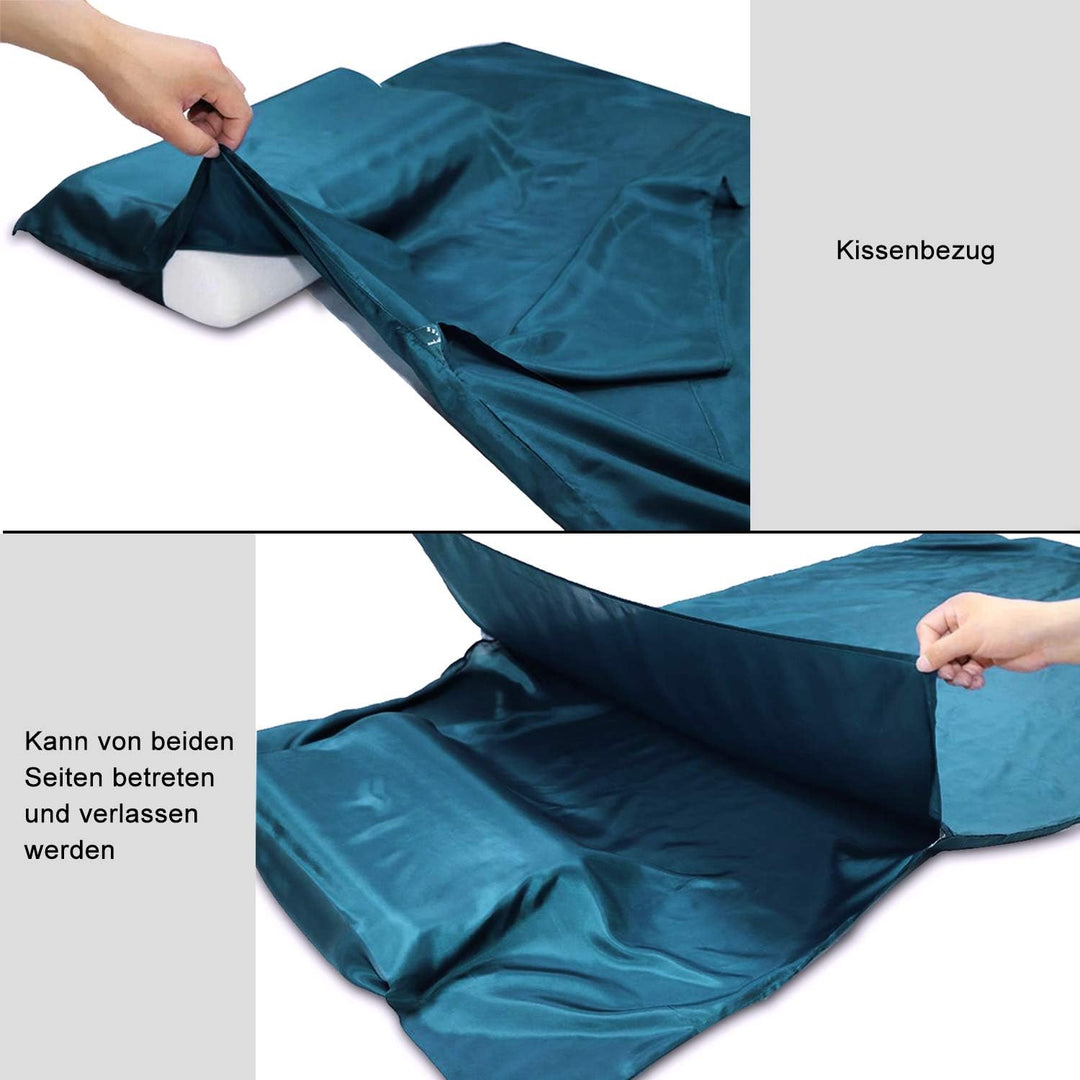 BROWINT Seidenschlafsack, Hüttenschlafsack aus 100% Naturseide, Extrabreite 220x110cm, 220x87cm, 185
