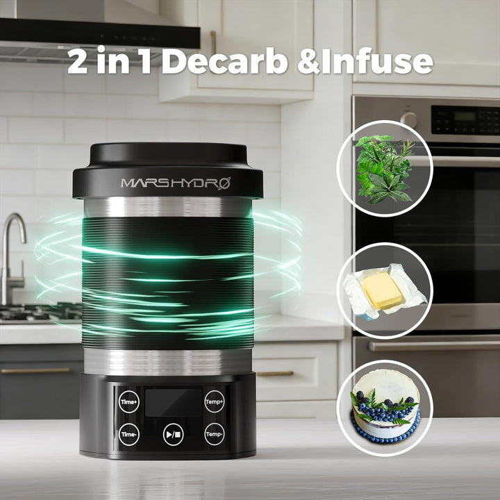 MARS HYDRO 2-in-1 Kräuter-Dekarboxylierer & Infusionsgerät, Kräuteröl-, Butter- und Tinkturherstelle