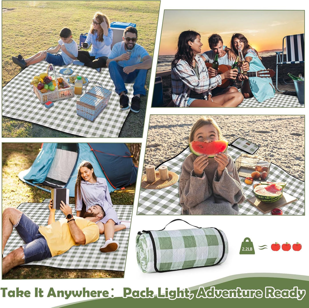Picknickdecke wasserdicht, Extra grosse Picknickmatte 200x200 cm, sandabweisend waschbar Camping Str