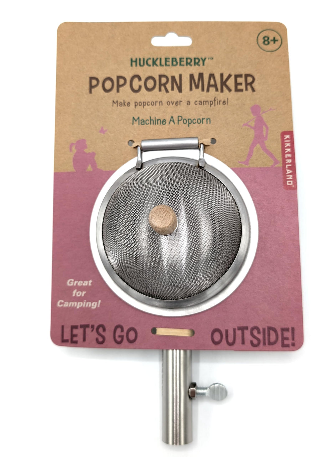 Huckleberry Kinder Popcornmaker, kleine Edelstahl Popcornpfanne, Popcorn über einem Lagerfeuer zuber