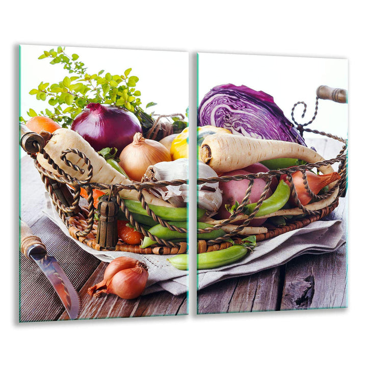 QTA | Herdabdeckplatten Set 2x30x52 cm Ceranfeld Abdeckung Glas Spritzschutz Abdeckplatte Glasplatte
