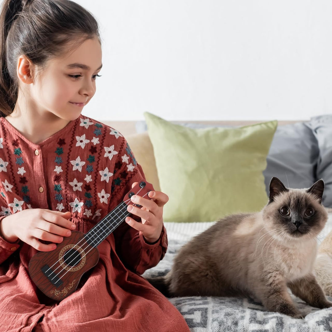 SAFIGLE Musikgitarrenspielzeug Für Kinder Ukulele Klassisches 4-Saiter-Instrument Mini-Kindergitarre