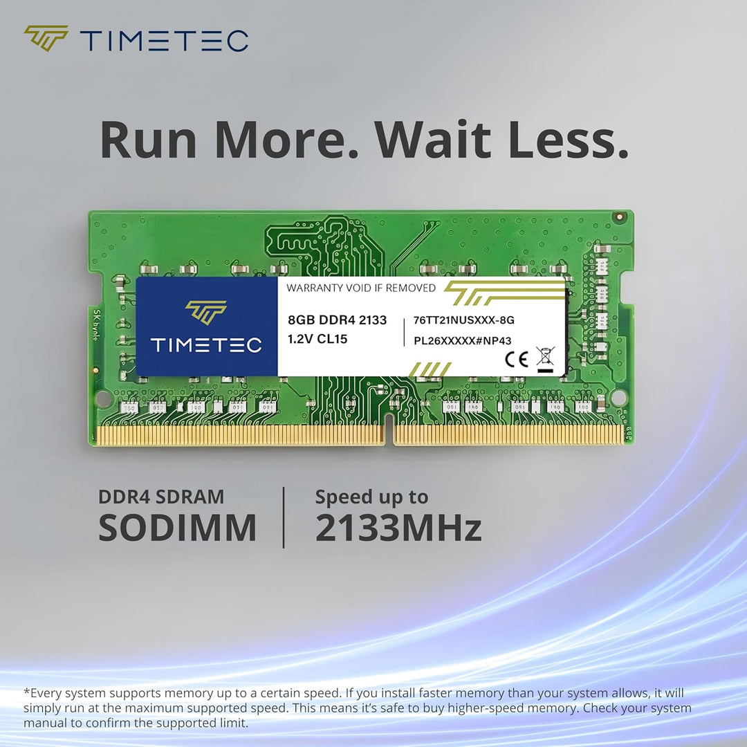 Timetec 16GB KIT (2x8GB) DDR4 2133MHz PC4-17000 Non-ECC Unbuffered 1.2V CL15 1Rx8 Single Rank 260 Pi