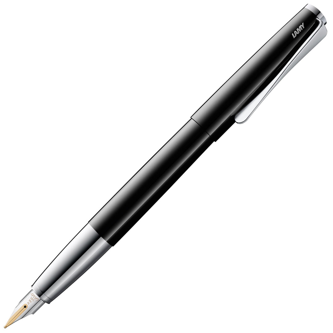 LAMY studio Füllhalter 068 - Füller aus Edelstahl in schwarzem Lack-Finish mit einem polierten Edels