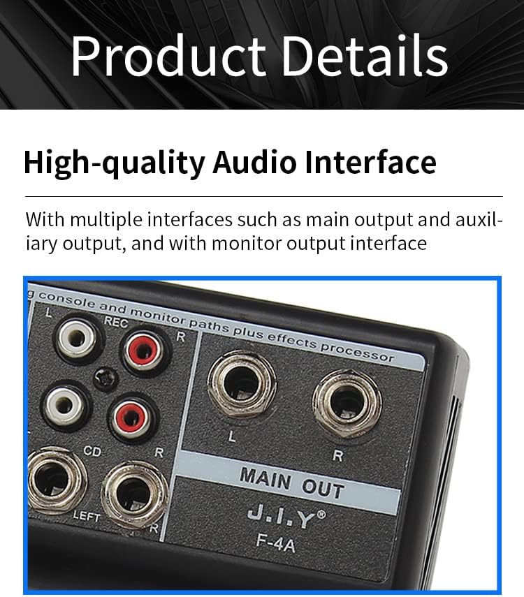 Iriisy Professioneller Mini-Audiomixer mit USB-Kanälen, kabellos, 48 V, Phantom-Stromversorgung für