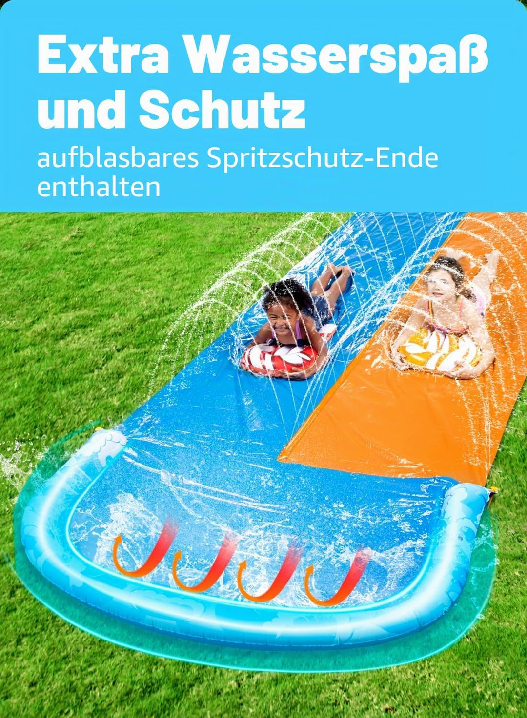 JOYIN 609 CMx 157 cm Slip and Slide Water Slide with 2 Bodyboards, Summer Toy with Build in Sprinkle
