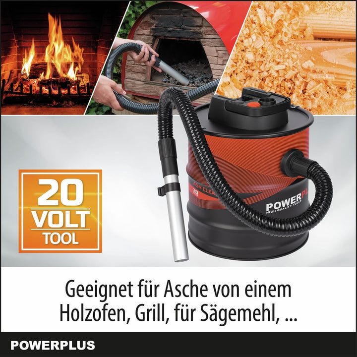 Dual Power kabelloser Aschesauger POWDP6020-20V Aschestaubsauger - 20l Tank - max. 40° - Asche Sauge