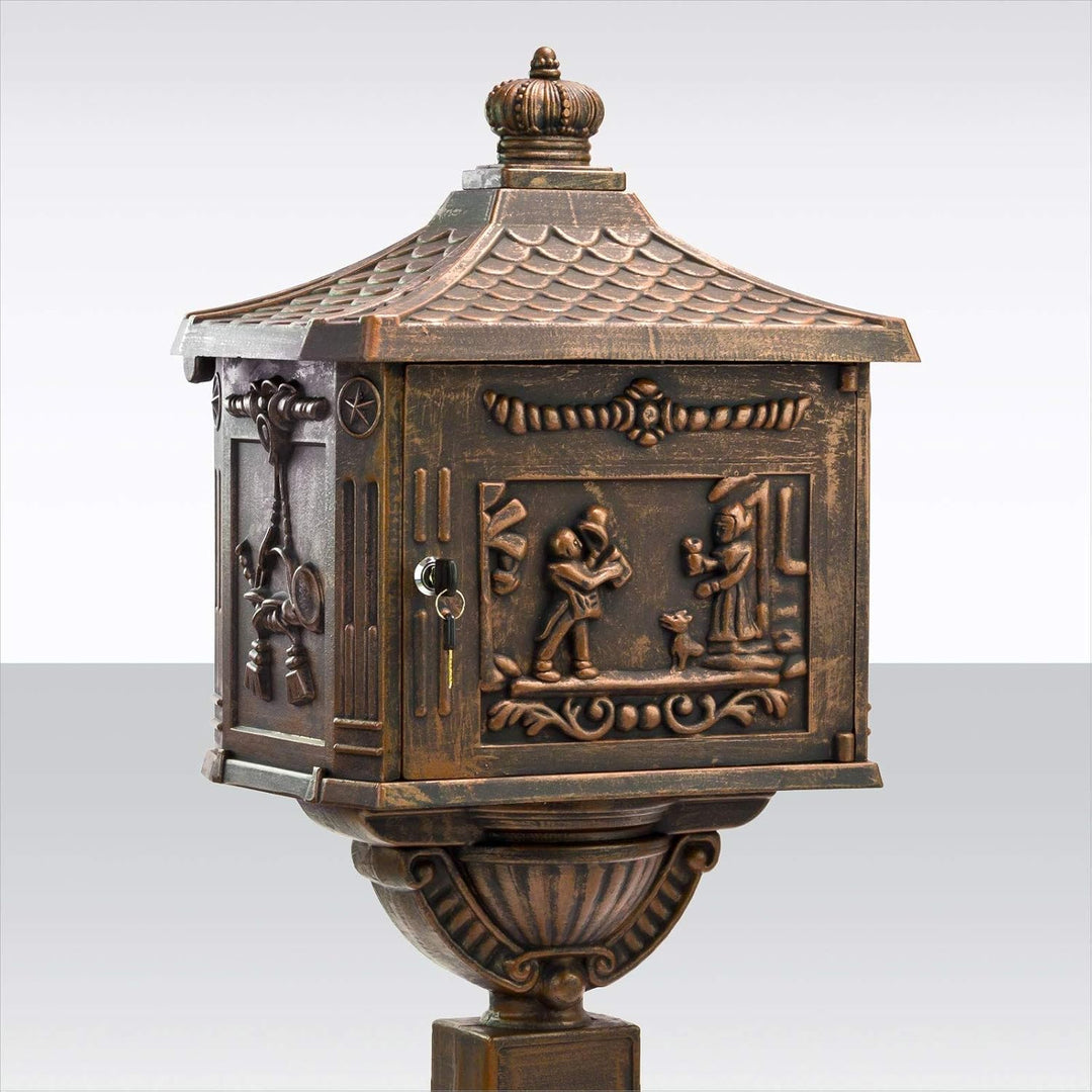DEMA Standbriefkasten "Antik" Aluguss-bronze