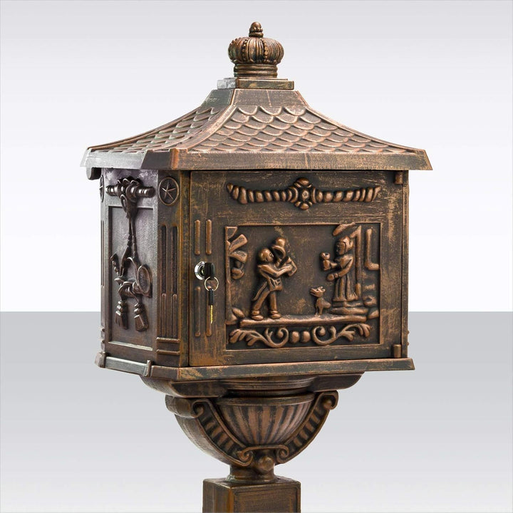 DEMA Standbriefkasten "Antik" Aluguss-bronze