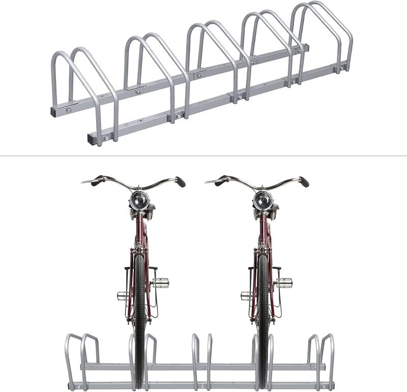 Joparri Fahrradständer für 5 Fahrräder, 35-55 mm Reifenbreite, Mehrfachständer Aufstellständer Boden