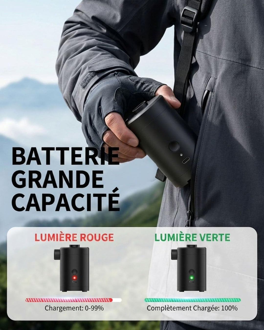 Elektrische Luftpumpe für Luftmatratze,3600mAh Akku Wiederaufladbar,Schnelles Auf- und Abpumpen,mit
