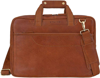 STILORD 'Astor' Grosse Lehrertasche Leder für Herren Damen Vintage Aktentasche XL Businesstasche Umh
