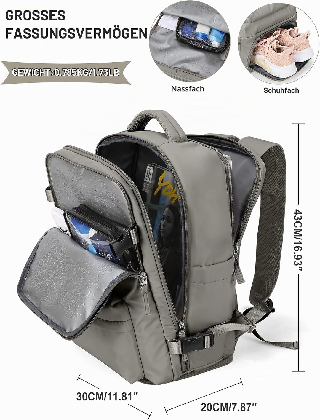 SZLX Vakuum Rucksack mit pumpe Ryanair Handgepäck 40x30x20 Damen Wizzair Handgepäck 40x30x20 Vakuum