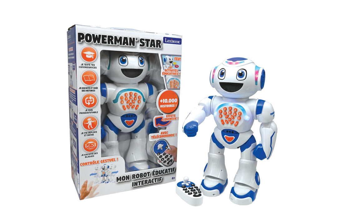 Lexibook Powerman Star Roboter mit Fernbedienung, Sprechen und Gehen, programmierbar, STEM für Kinde