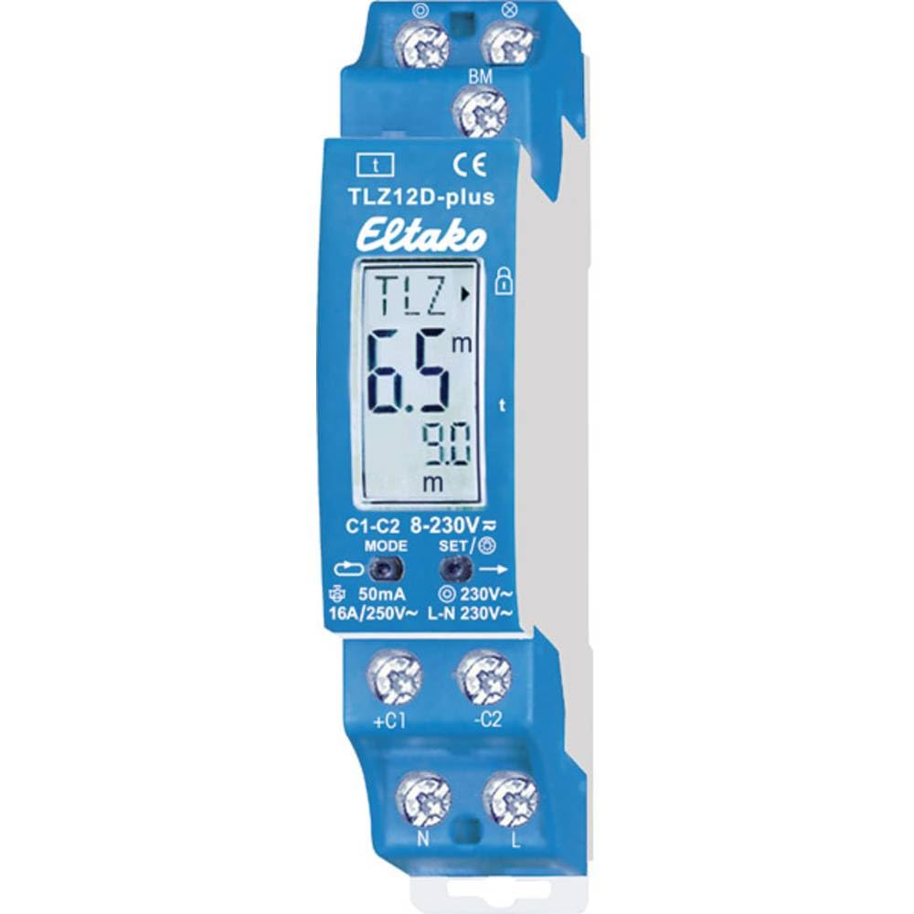 Eltako TLZ12D-plus Digital Einstellbarer Treppenlicht-Zeitschalter, grau, 10x2x5 cm