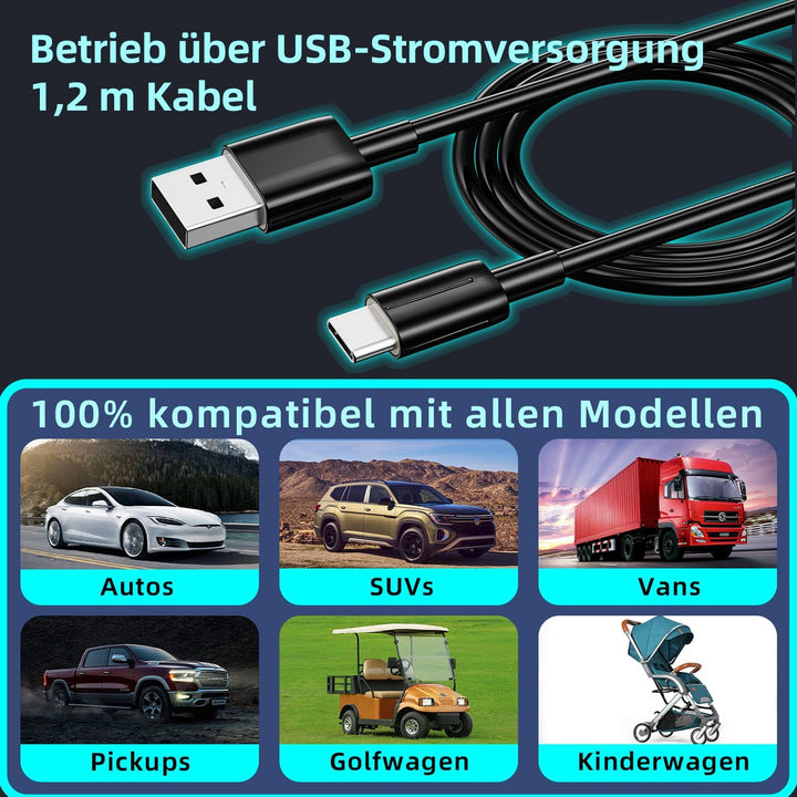 Auto Clip Ventilator,USB C Leise Fan Portable Klein Klemmventilator,360° Verstellbar 3 Stufen Stark