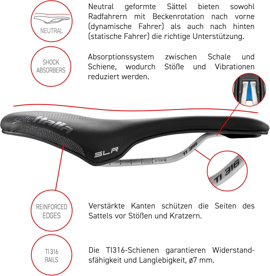 Selle Italia Sattel SLR Boost X-Cross TITANI L3 Schwarz, L3 Schwarz
