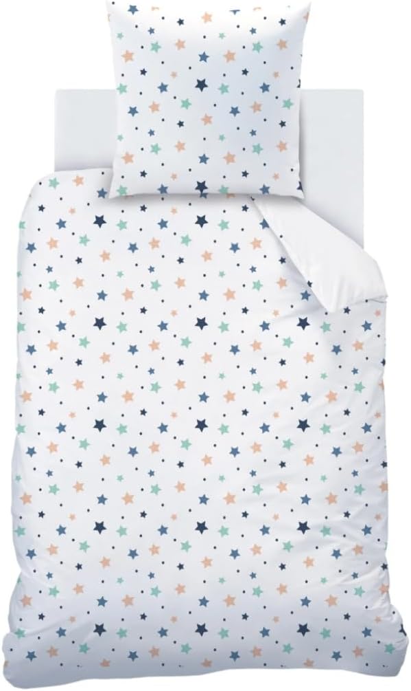 Sterne Mädchen-Bettwäsche Set · Kinderbettwäsche Sweet Dreams · Wende Motiv Wimpern · 2 teilig - Kis