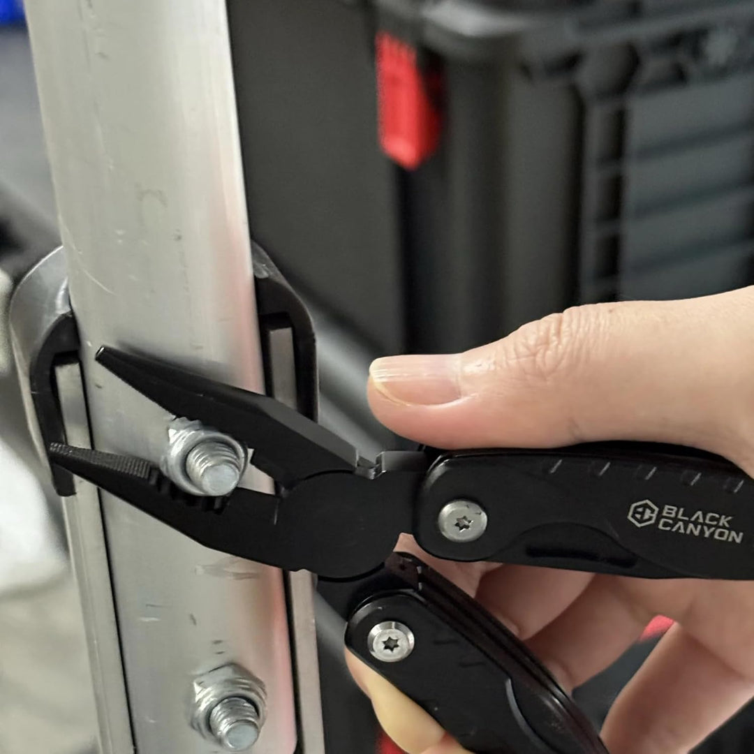 Multitool Zange 10-in-1 Multifunktionswerkzeug, Edelstahl Camping Multitool mit Messer, Schraubendre