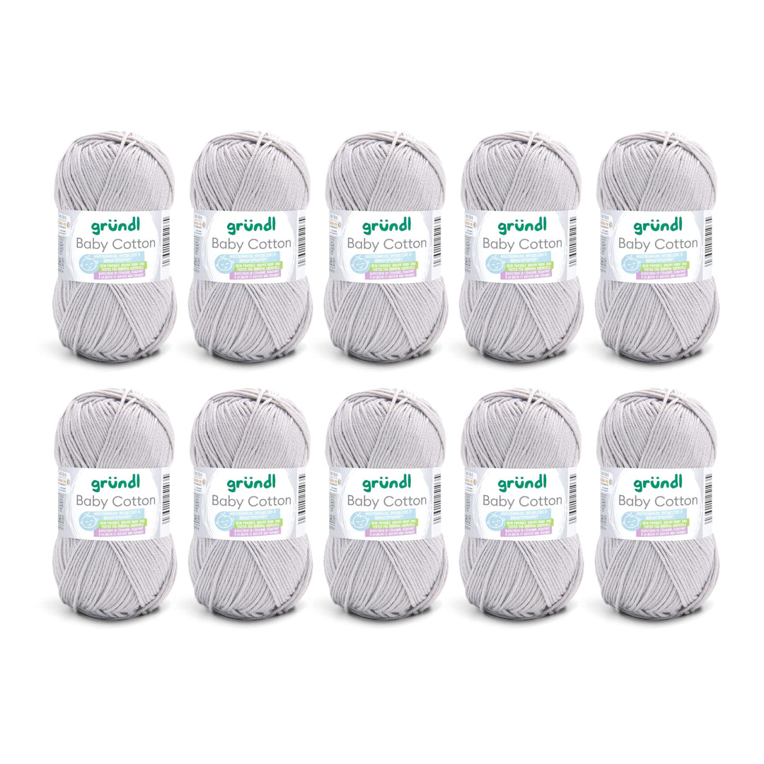 Gründl Baby Cotton Wolle zum Stricken und Häkeln, Babywolle aus 50% Baumwolle, 50% Polyacryl, strapa