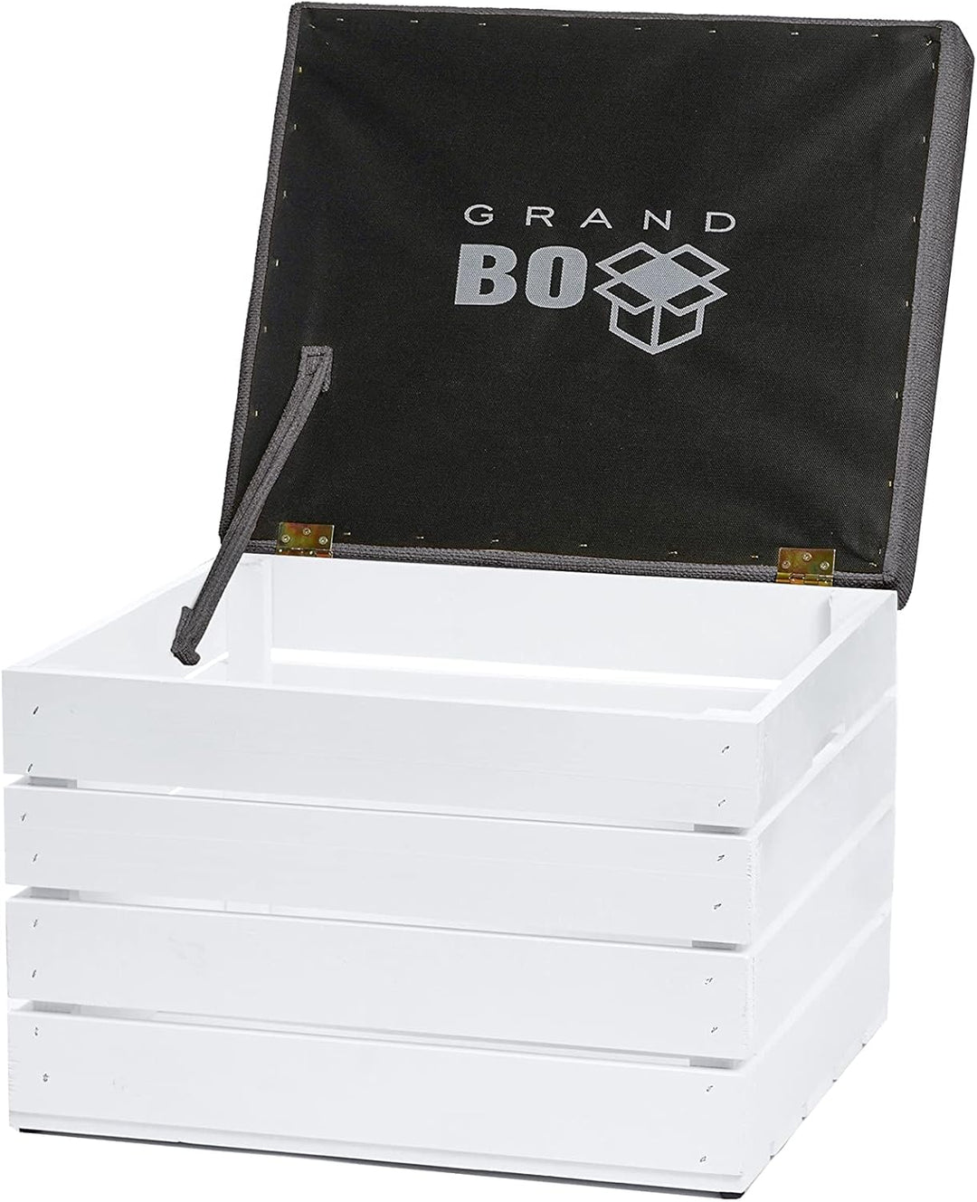 GrandBox Sitzhocker aus Holz 37x40x50 Polster, Sitztruhe Hocker mit Stauraum, Sitzbank, Sitzpouf, Si