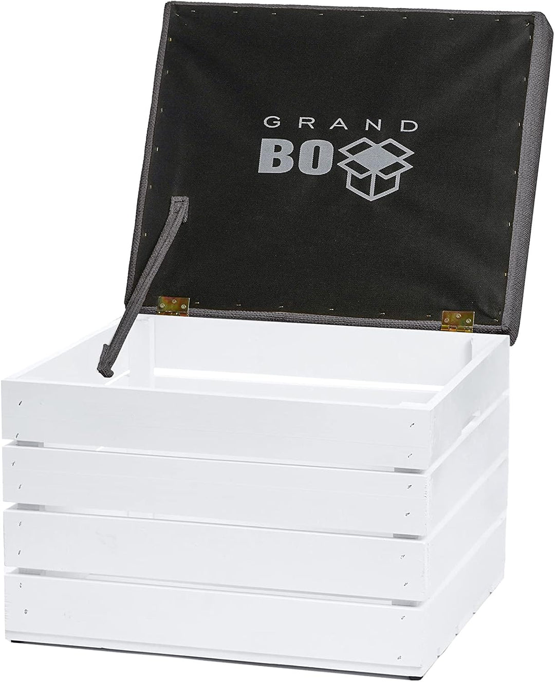 GrandBox Sitzhocker aus Holz 37x40x50 Polster, Sitztruhe Hocker mit Stauraum, Sitzbank, Sitzpouf, Si
