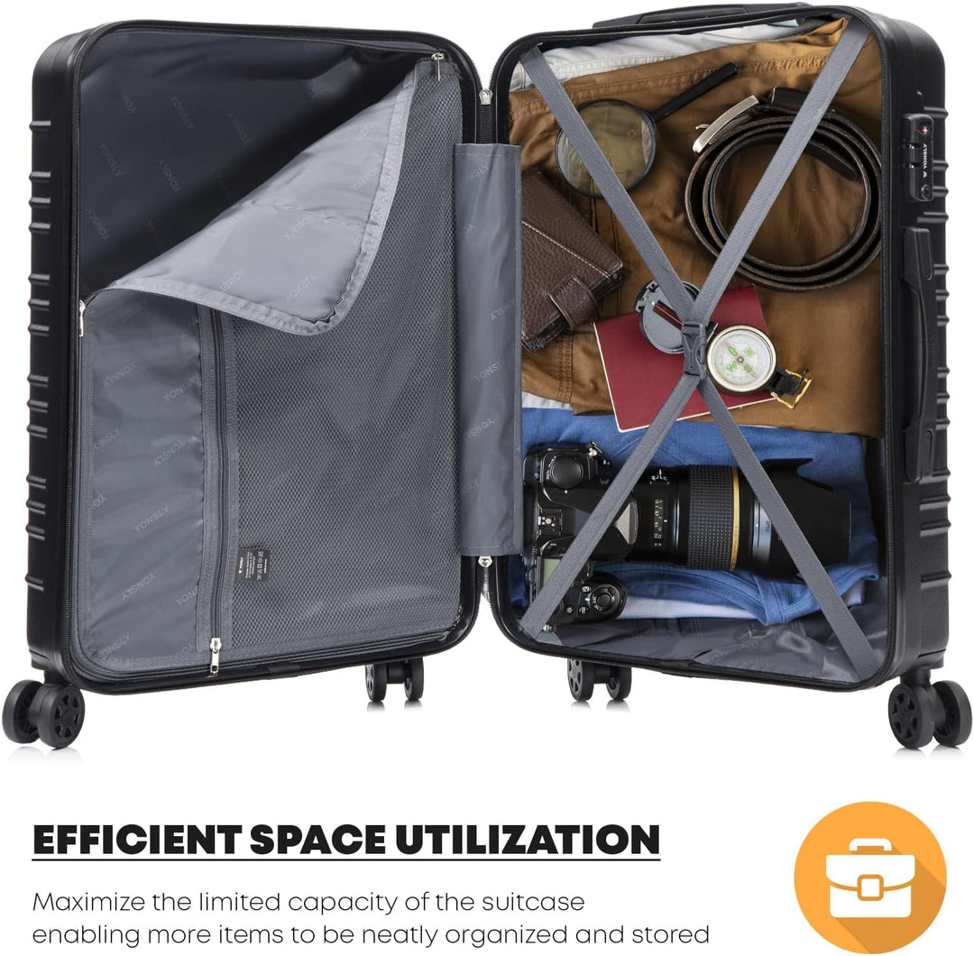 Premium Reisekoffer TSA-Schloss,YKK-Reissverschluss Hartschalen-Koffer Trolley Kabinenkoffer Rollkof