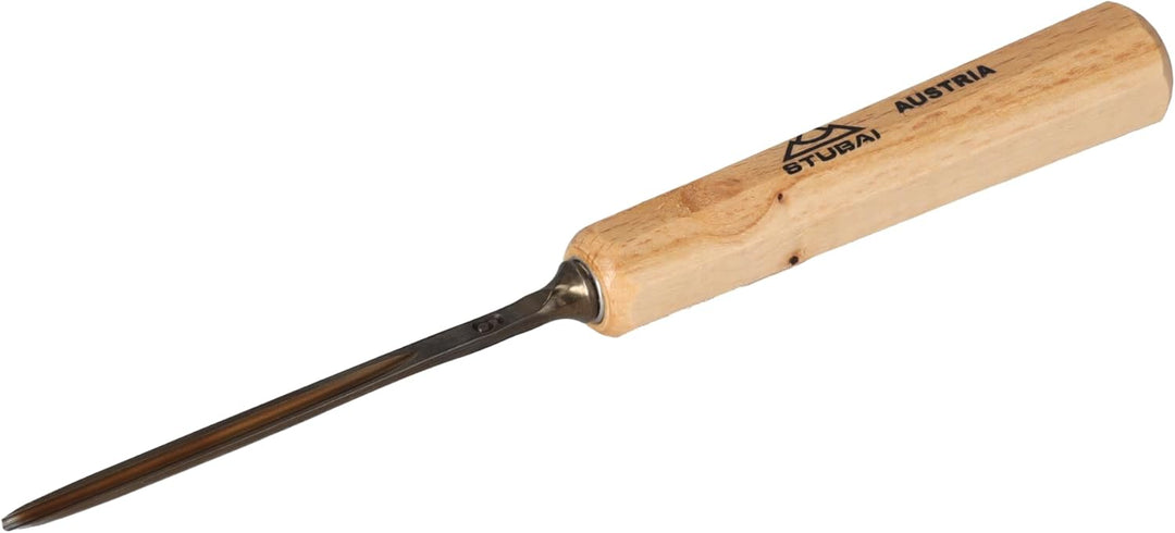 STUBAI-520903 Gerades Hohleisen 3 mm | Profi-Schnitzeisen Serie 52, Stich 9 | einseitig geschliffen